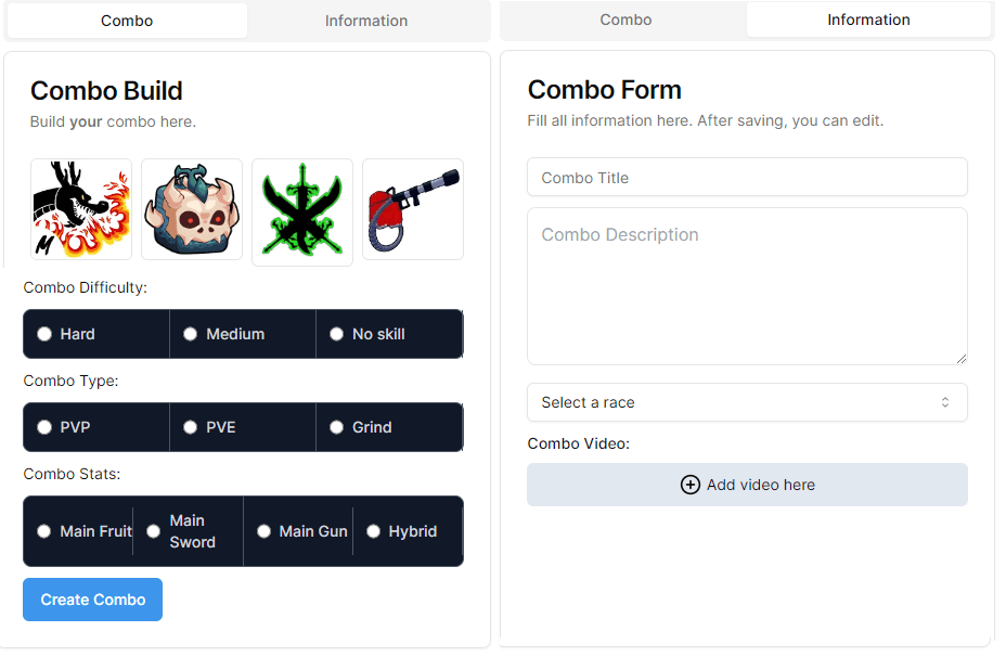 combo guide